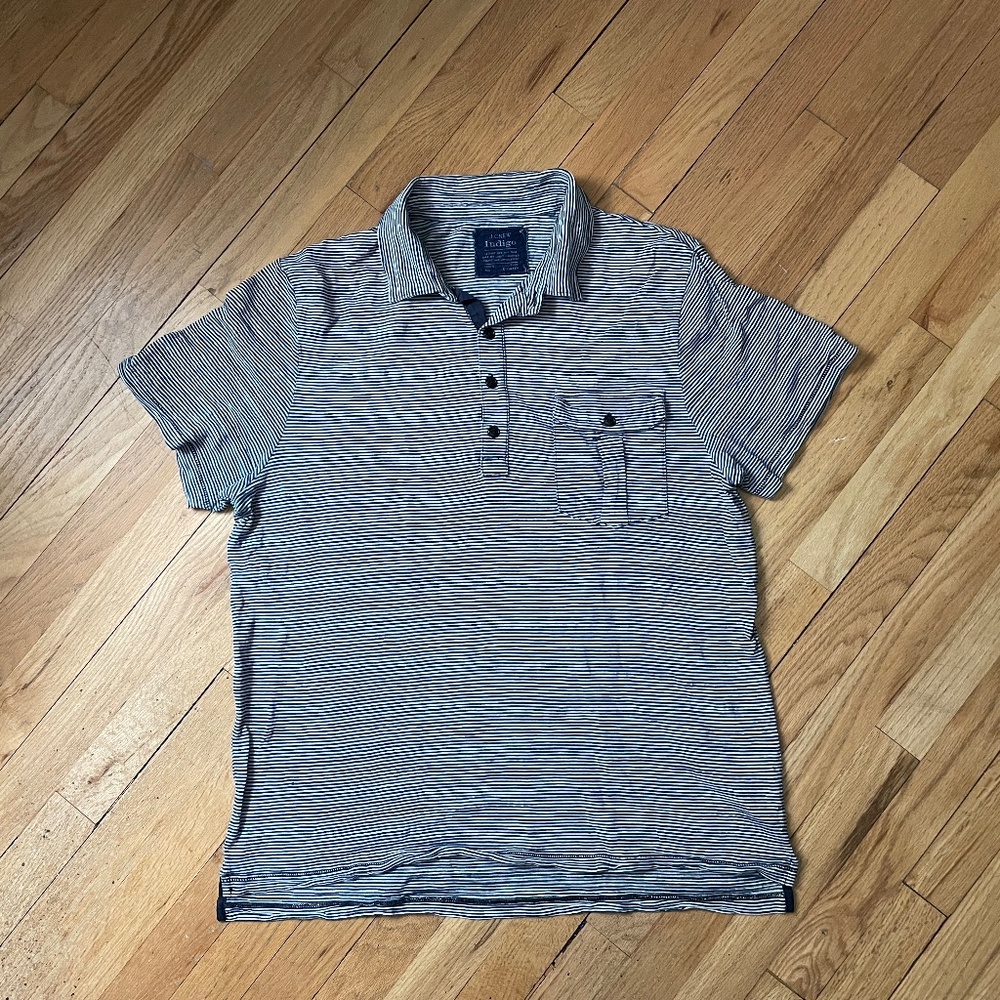 J.Crew Men’s Sz XL “Indigo” Line Navy Striped Polo Shirt